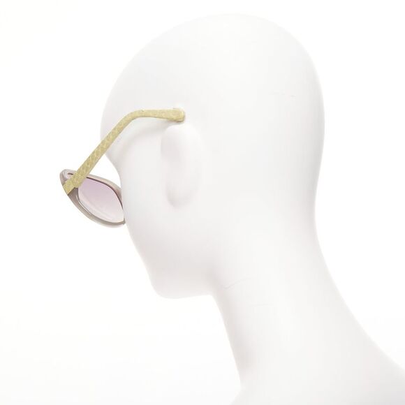Linda Farrow Luxe Scaled Leather Arm Square Sunglasses
